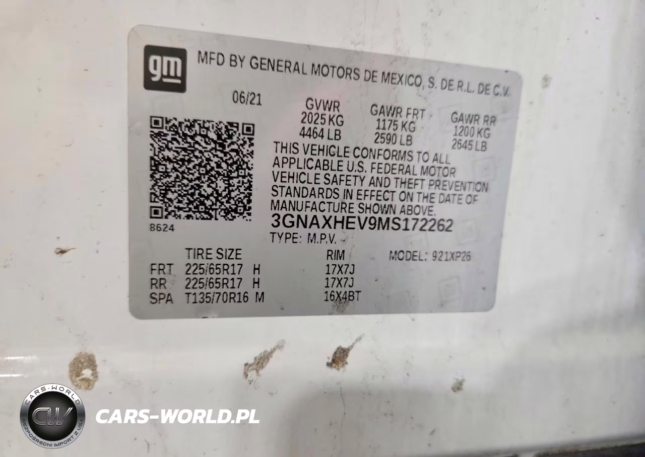 2021 Chevrolet Equinox Ls VIN:3GNAXHEV9MS172262 - 13