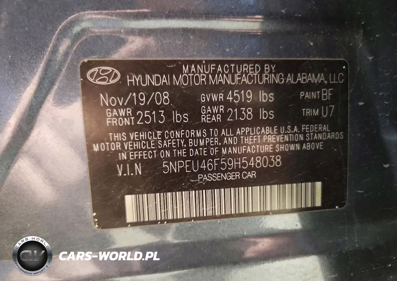 2009 Hyundai Sonata Limited V6 VIN:5NPEU46F59H548038 - 12