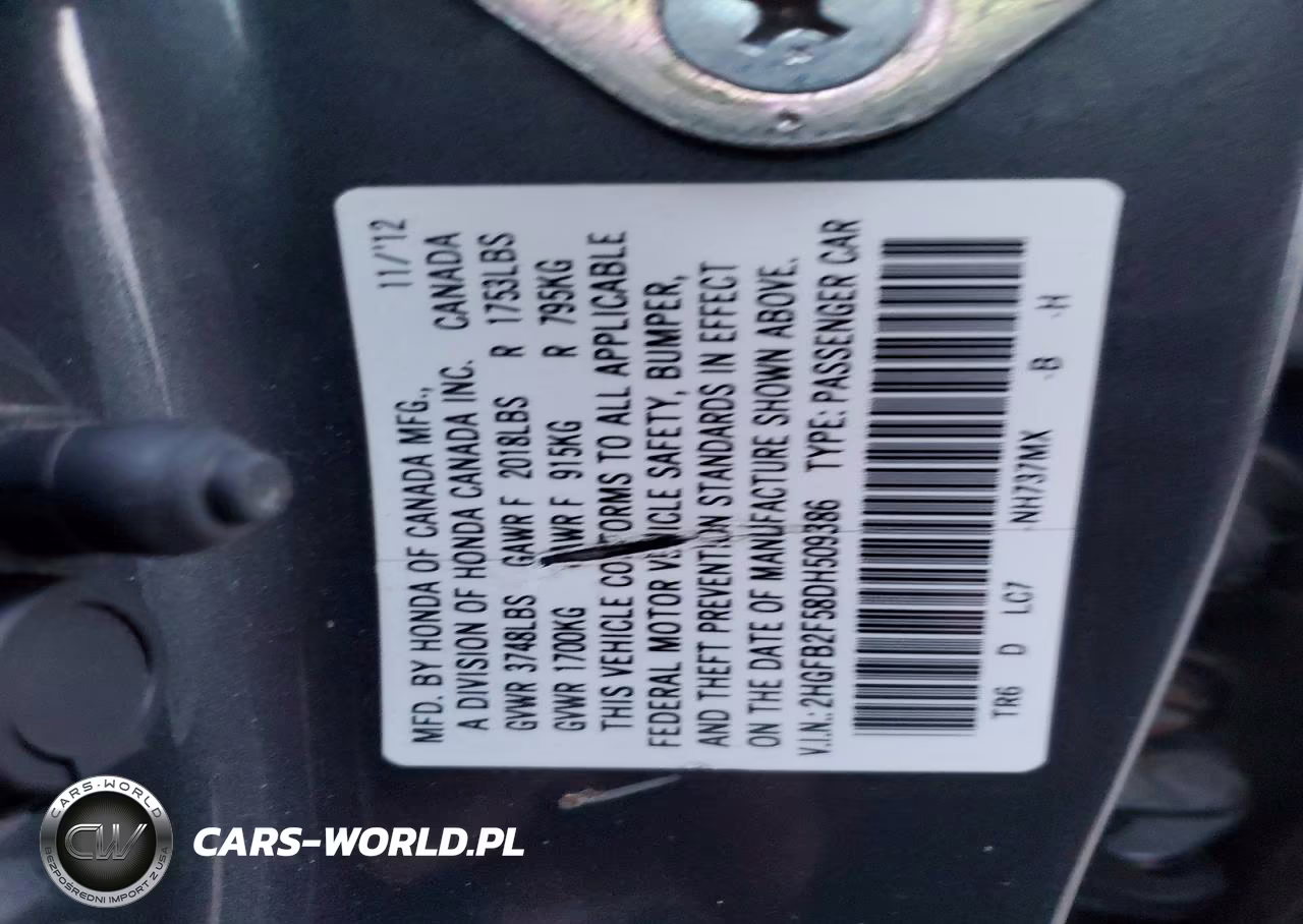 2013 Honda Civic Lx VIN:2HGFB2F58DH509386 - 12