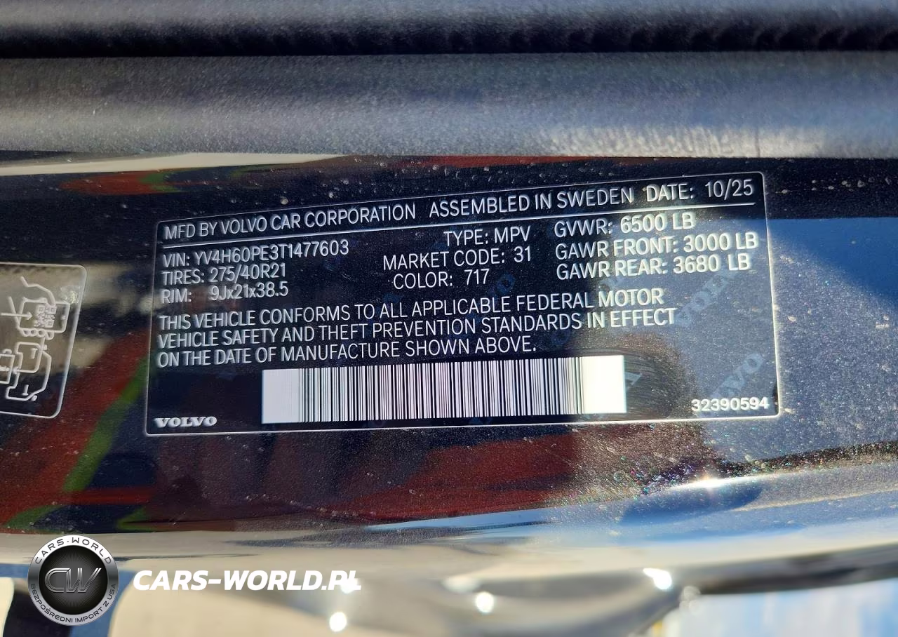 2026 Volvo Xc90 Plus VIN:YV4H60PE3T1477603 - 12