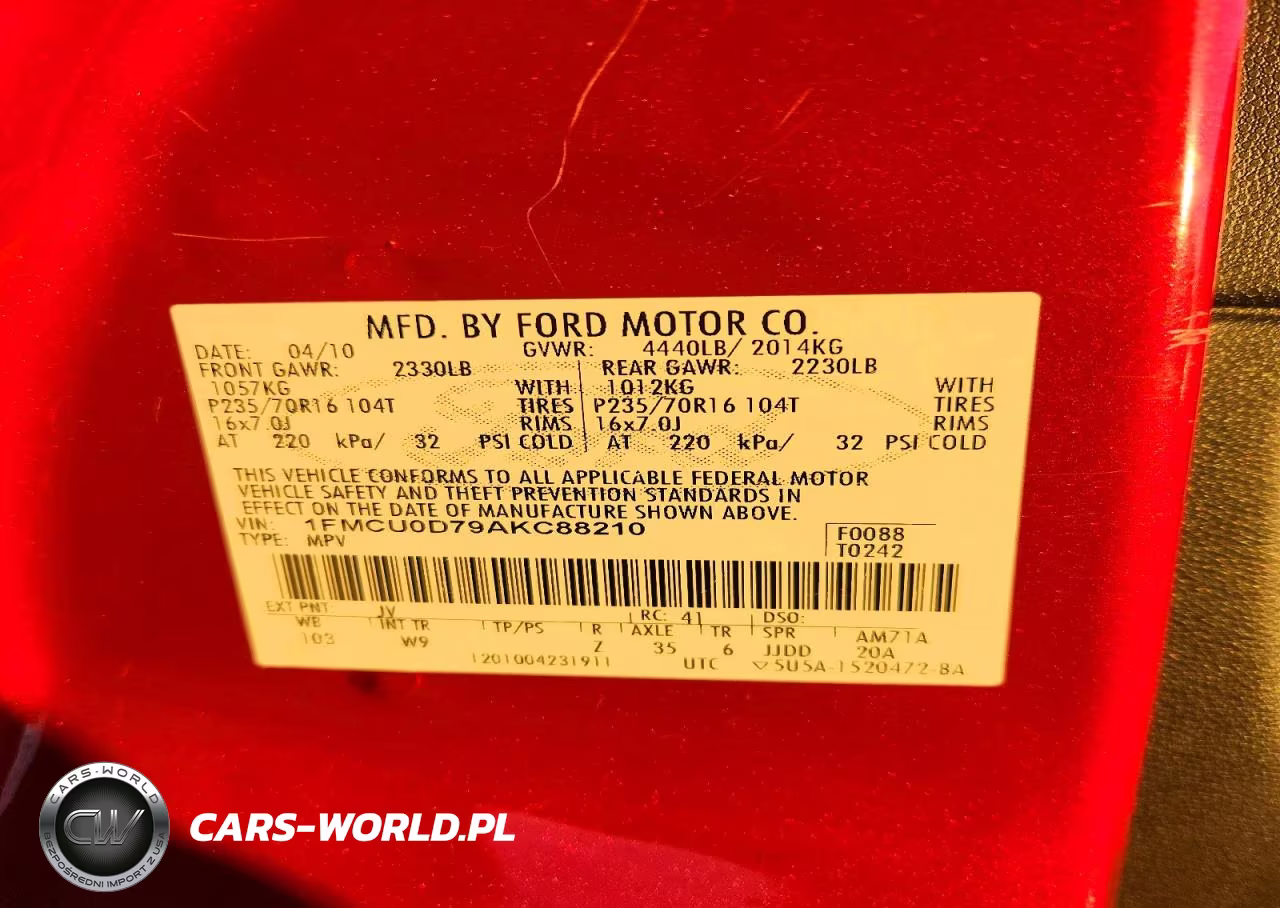 2010 Ford Escape Xlt VIN:1FMCU0D79AKC88210 - 13