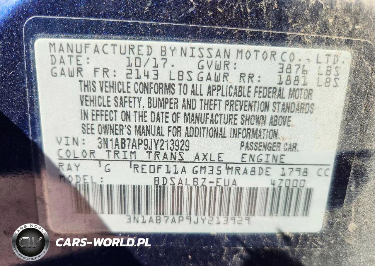 2018 Nissan Sentra S VIN:3N1AB7AP9JY213929 - 12