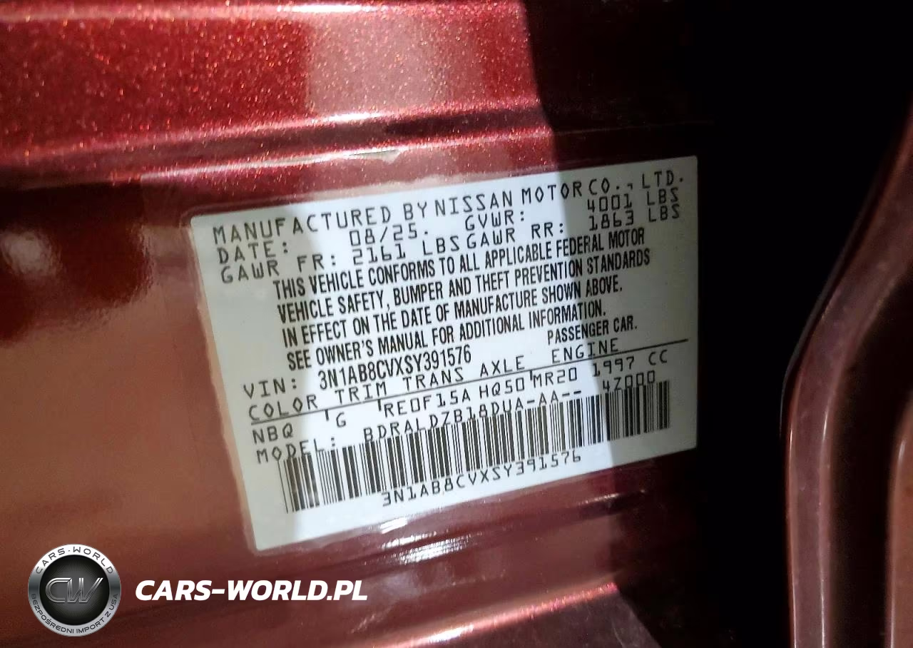 2025 Nissan Sentra Sv VIN:3N1AB8CVXSY391576 - 12