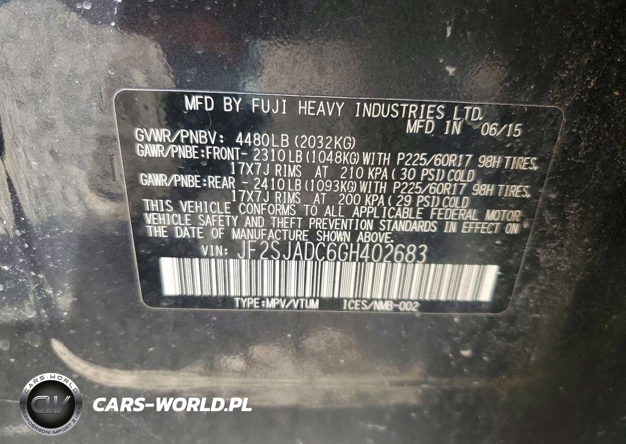 2016 Subaru Forester 2.5I Premium VIN:JF2SJADC6GH402683 - 14