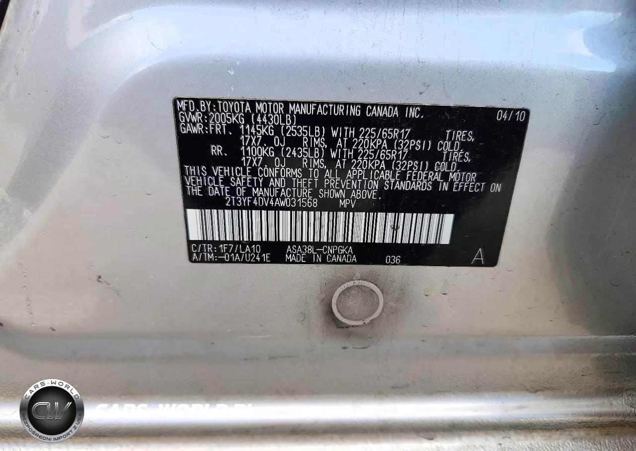 2010 Toyota Rav4 Limited VIN:2T3YF4DV4AW031568 - 13