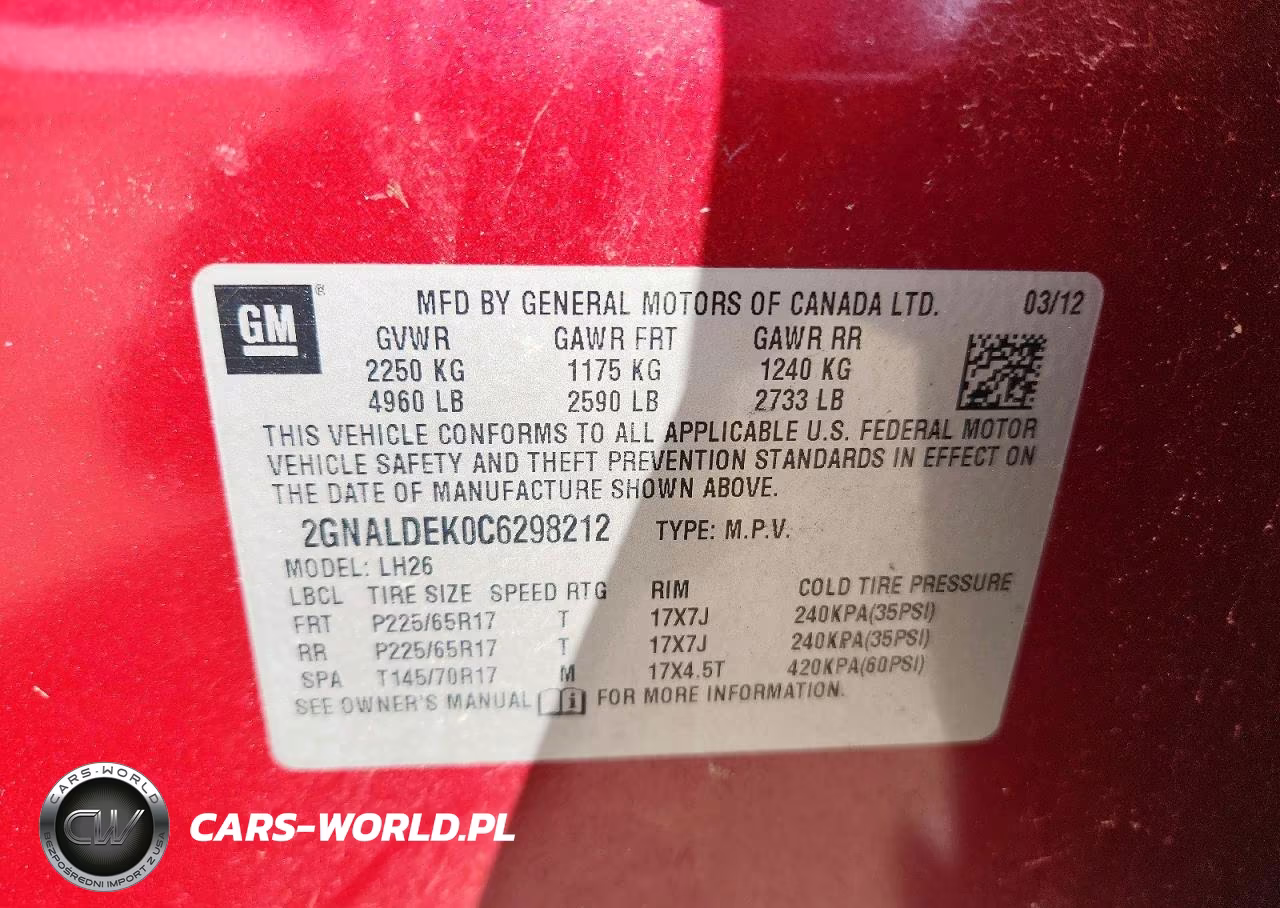 2012 Chevrolet Equinox Lt VIN:2GNALDEK0C6298212 - 14