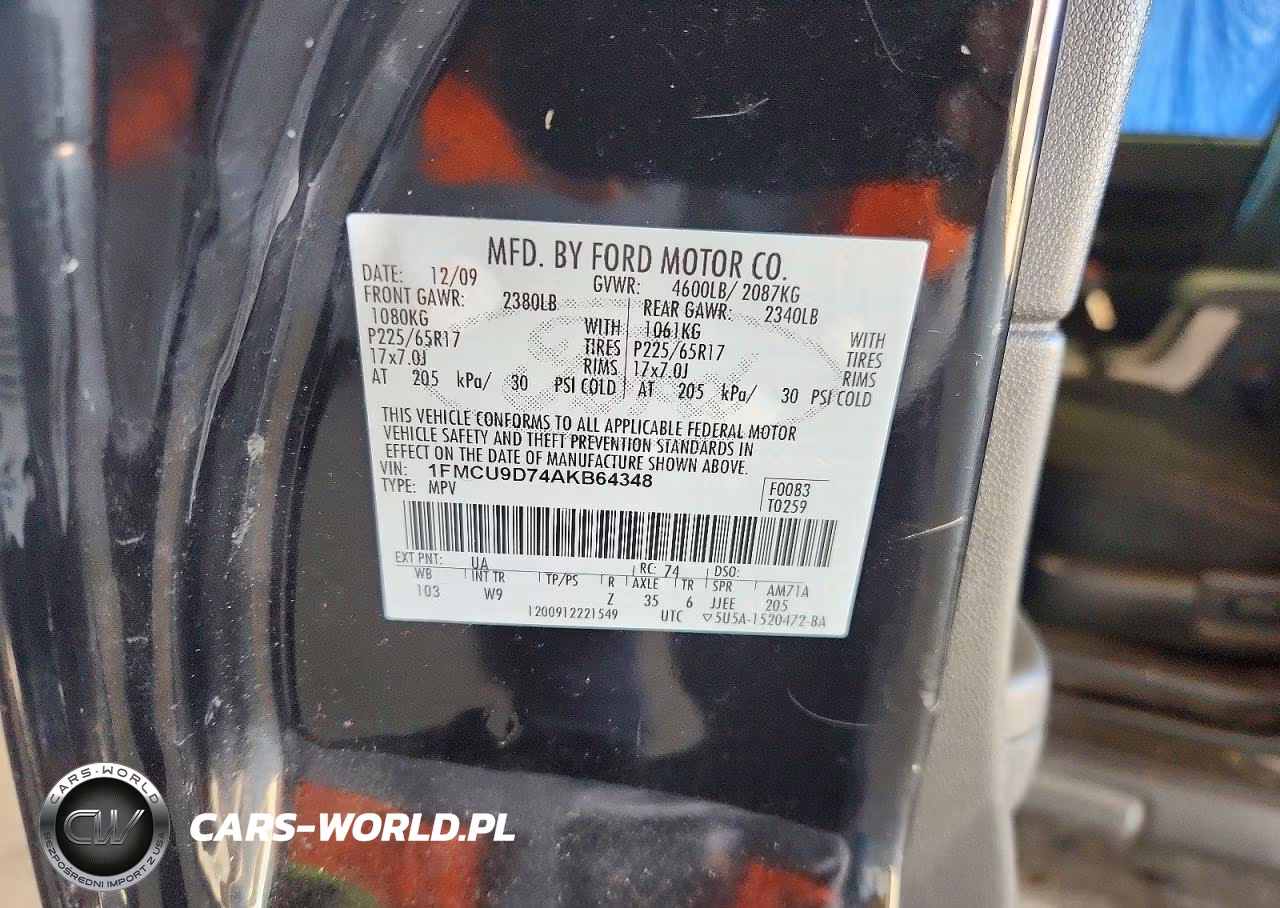 2010 Ford Escape Xlt VIN:1FMCU9D74AKB64348 - 13