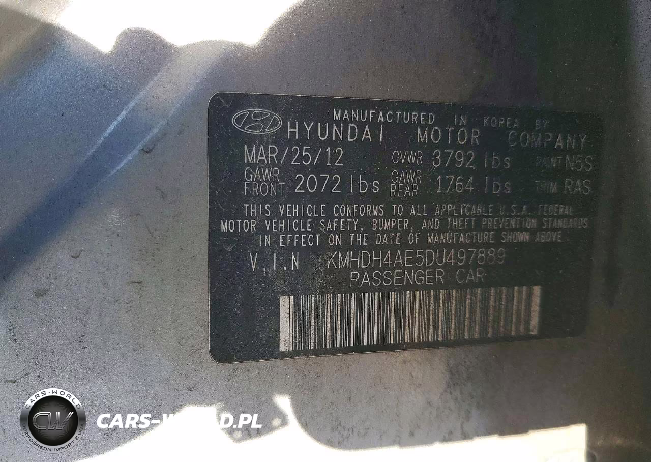 2013 Hyundai Elantra Gls VIN:KMHDH4AE5DU497889 - 12