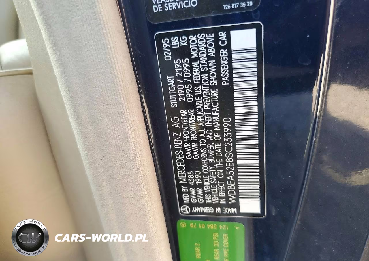 1995 Mercedes-Benz E 320 VIN:WDBEA52E8SC233990 - 12