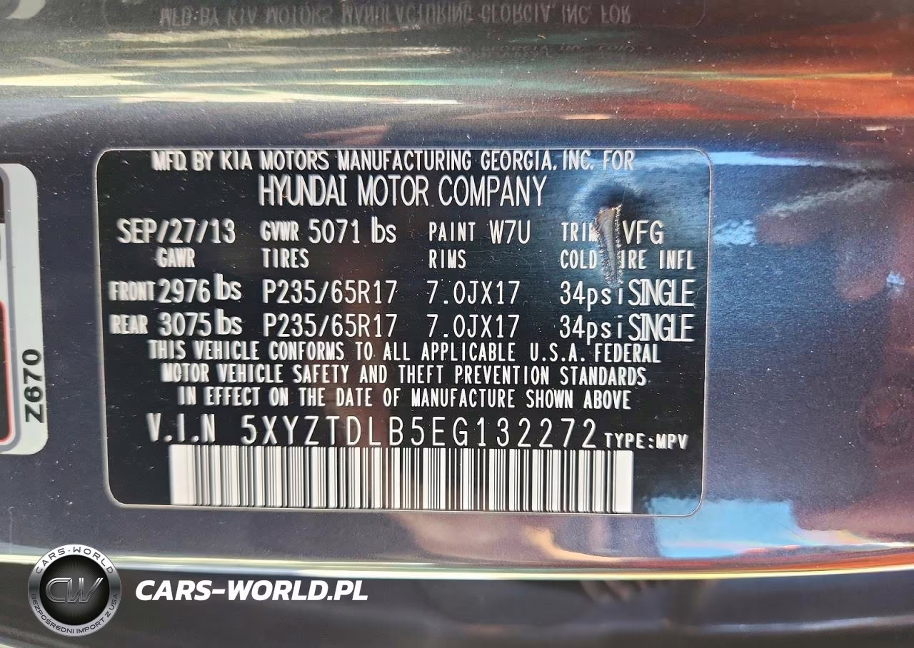 2014 Hyundai Santa Fe Sport 2.4L VIN:5XYZTDLB5EG132272 - 13
