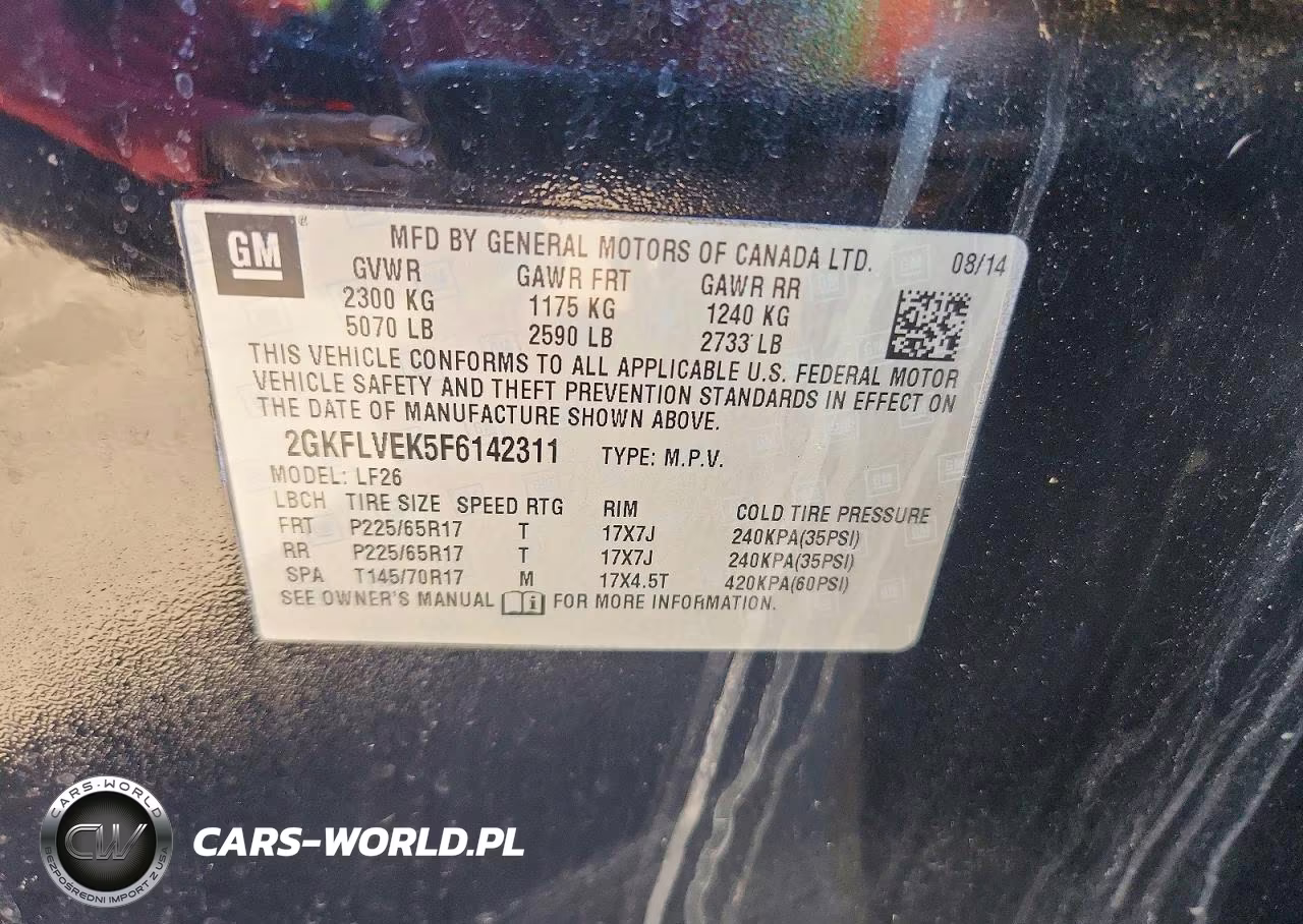 2015 GMC Terrain Sle VIN:2GKFLVEK5F6142311 - 13