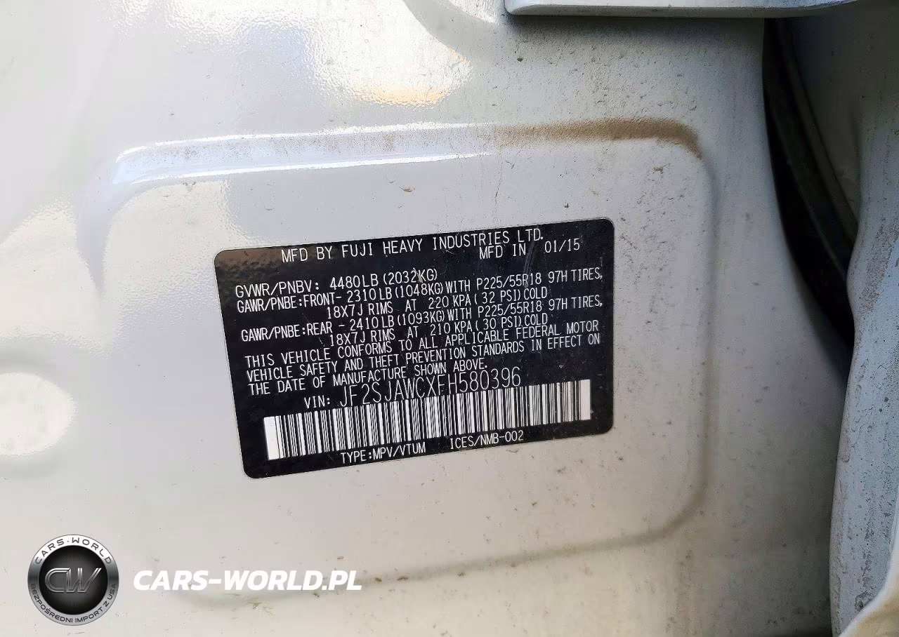 2015 Subaru Forester 2.5I Touring VIN:JF2SJAWCXFH580396 - 12