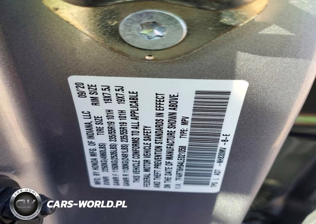 2020 Honda Cr-V Touring VIN:7FART6H94LE021058 - 13