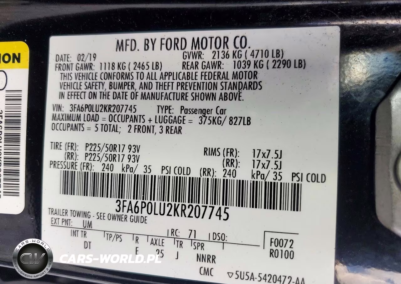 2019 Ford Fusion Se VIN:3FA6P0LU2KR207745 - 12