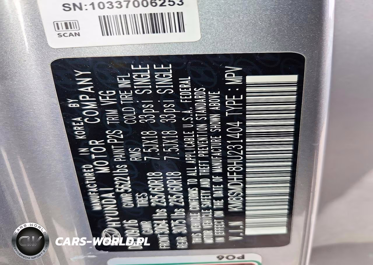 2017 Hyundai Santa Fe Se VIN:KM8SMDHF8HU231404 - 13