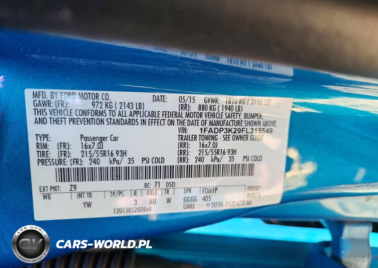 2015 Ford Focus Se VIN:1FADP3K29FL315549 - 12