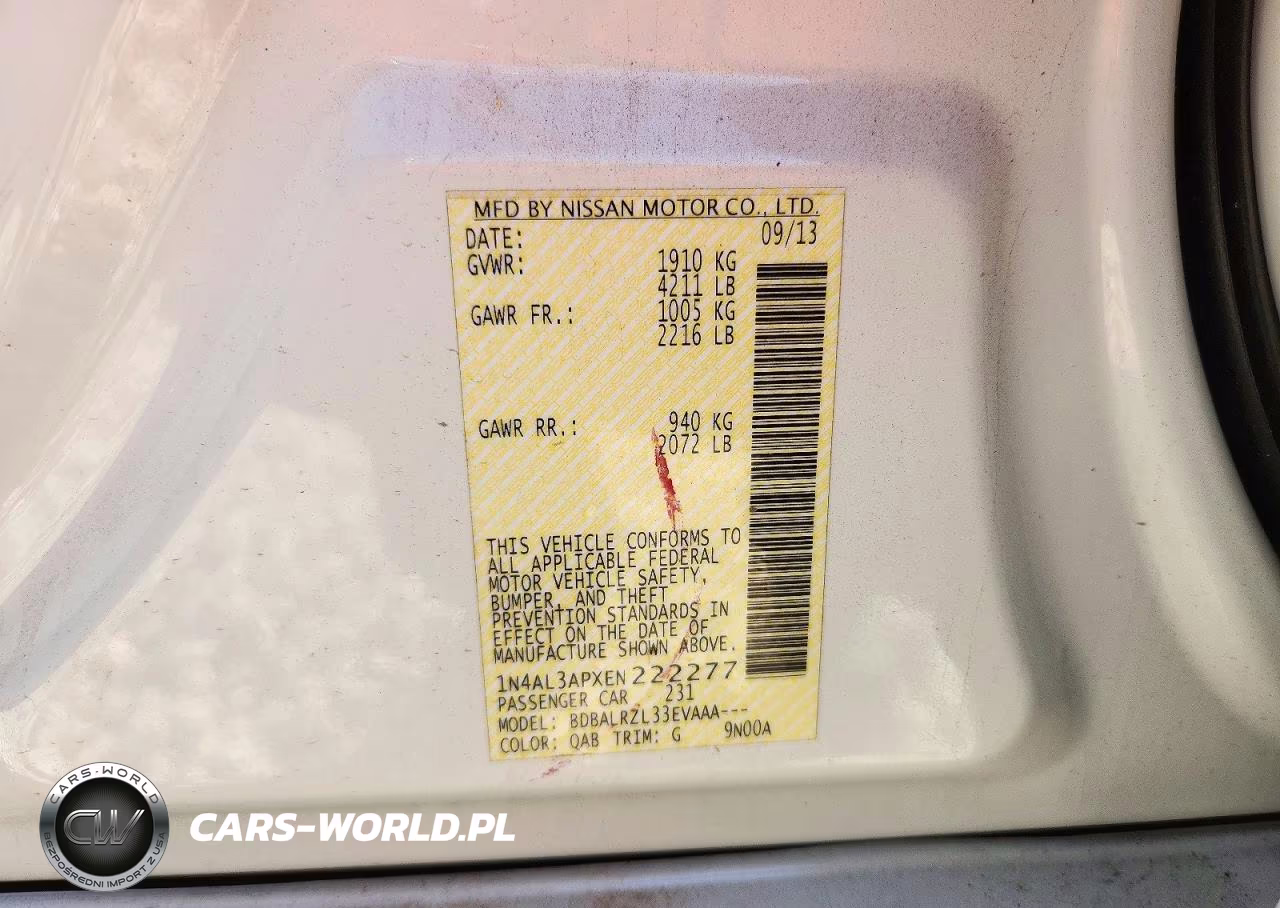 2014 Nissan Altima 2.5 VIN:1N4AL3APXEN222277 - 12