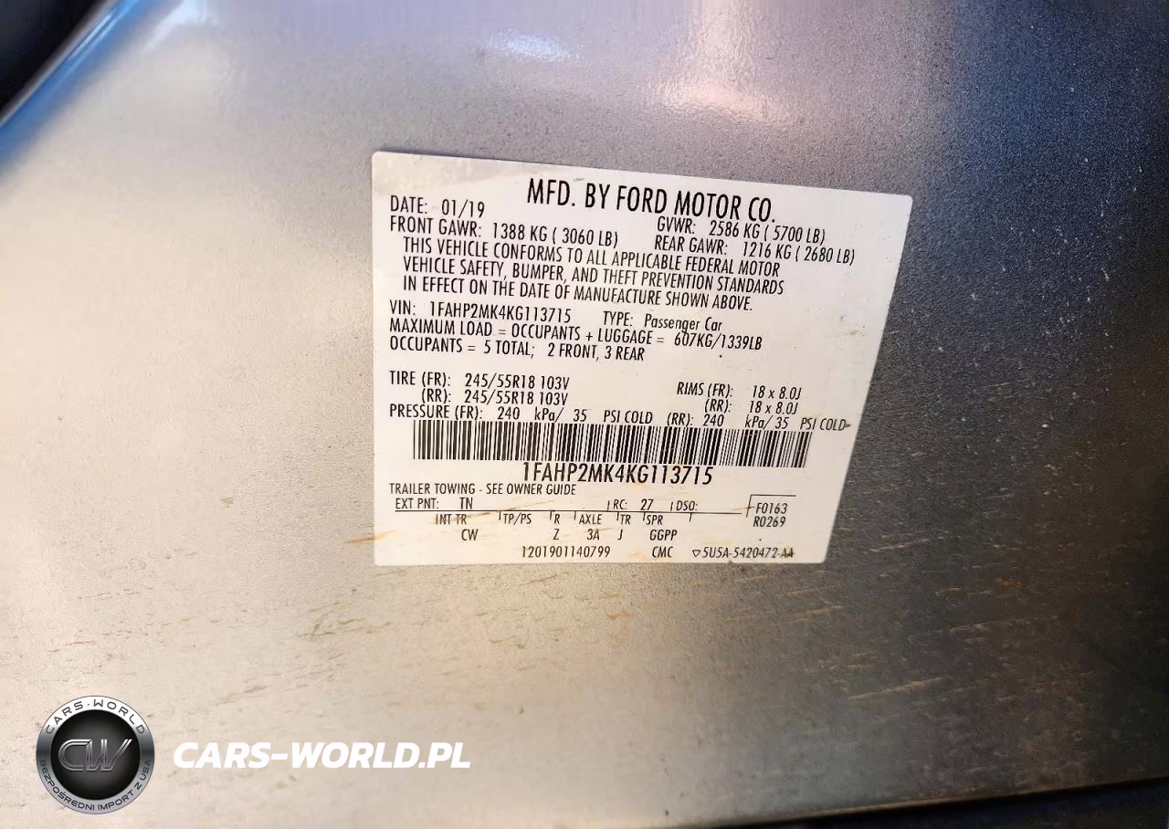 2019 Ford Taurus Police Interceptor VIN:1FAHP2MK4KG113715 - 13