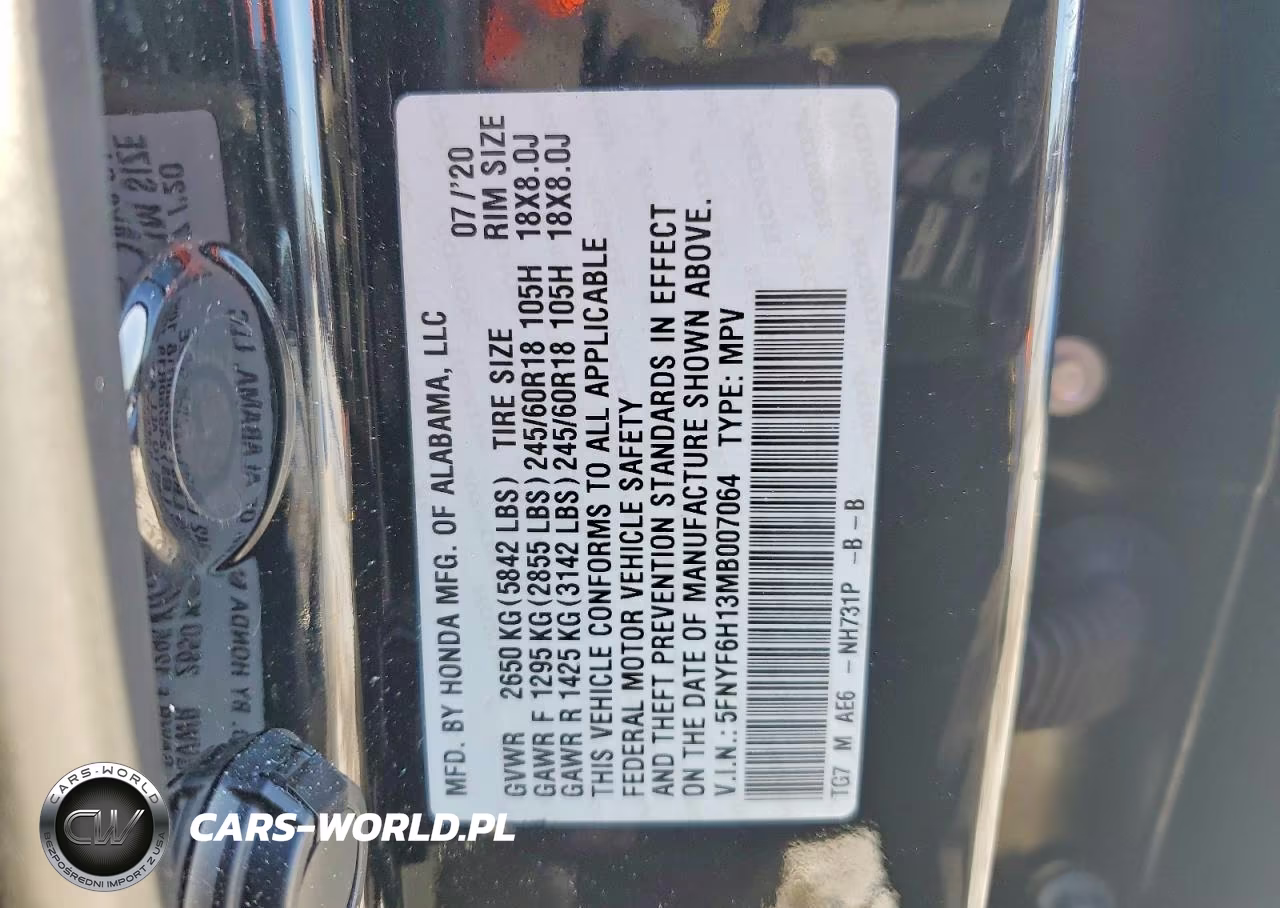 2021 Honda Pilot Lx VIN:5FNYF6H13MB007064 - 13