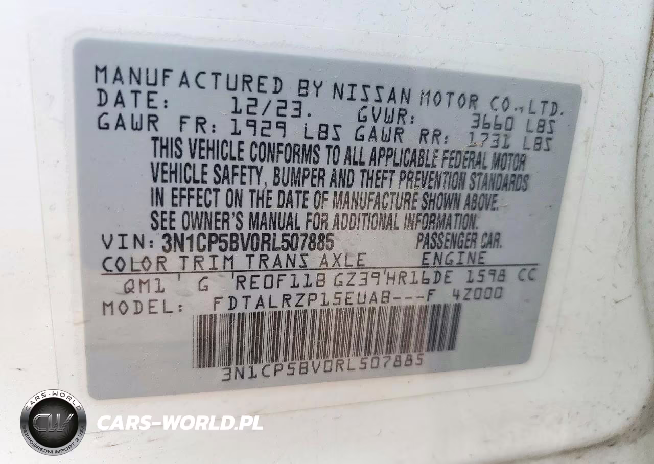 2024 Nissan Kicks S VIN:3N1CP5BV0RL507885 - 14