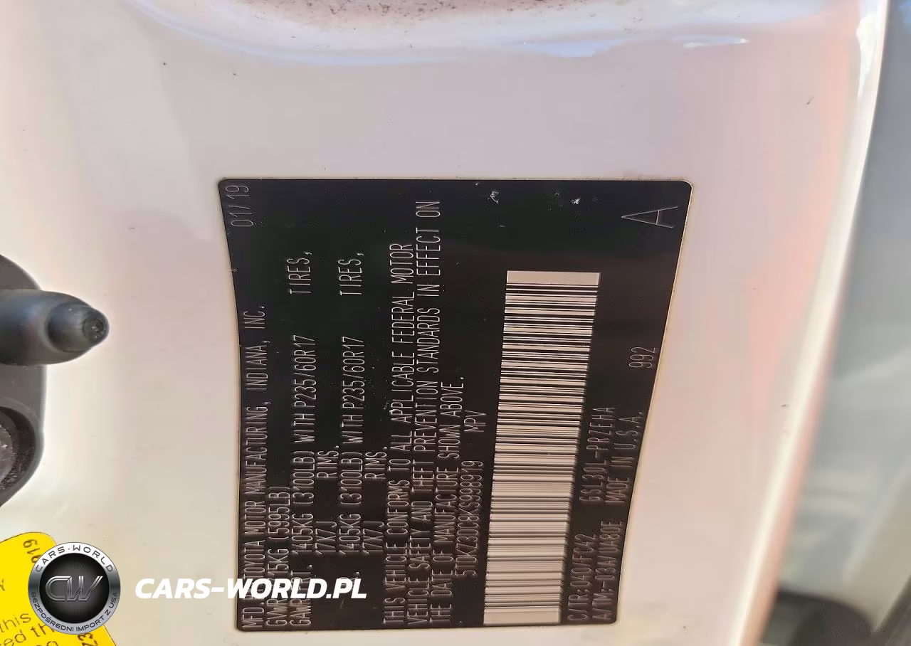 2019 Toyota Sienna Le VIN:5TDKZ3DC8KS998919 - 13