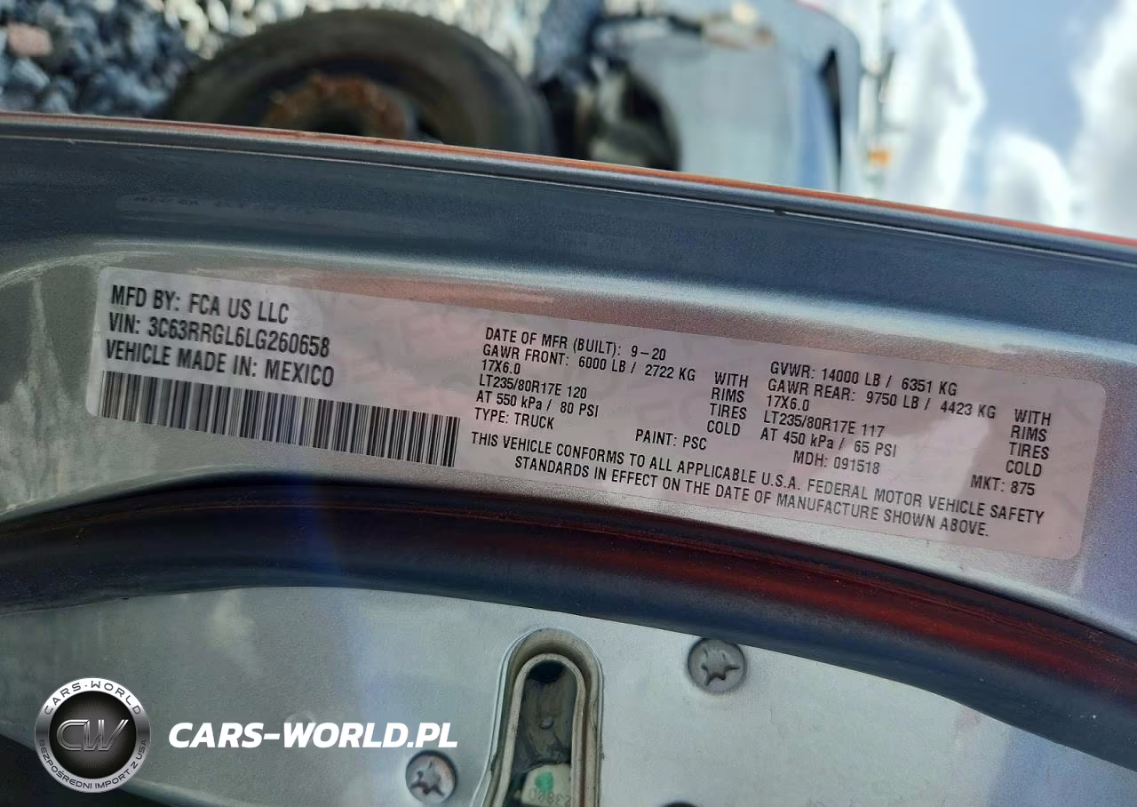 2020 Ram 3500 Tradesman VIN:3C63RRGL6LG260658 - 12