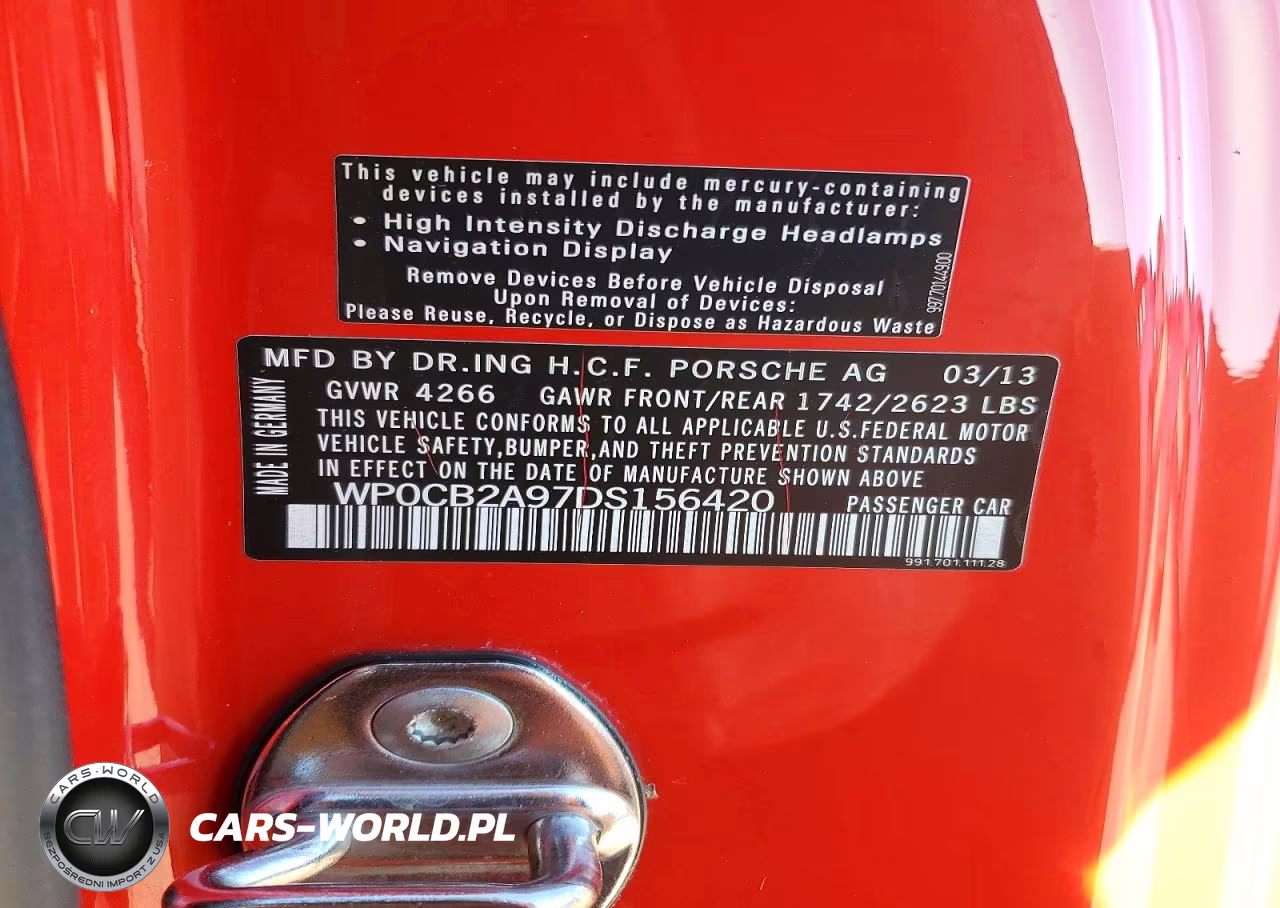 2013 Porsche 911 Carrera S VIN:WP0CB2A97DS156420 - 12