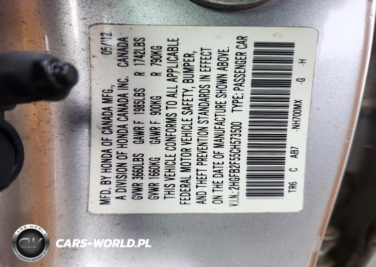 2012 Honda Civic Lx VIN:2HGFB2F55CH573500 - 12