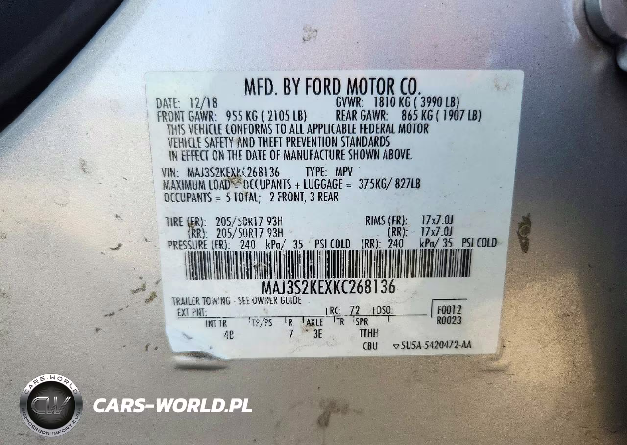 2019 Ford Ecosport Titanium VIN:MAJ3S2KEXKC268136 - 13
