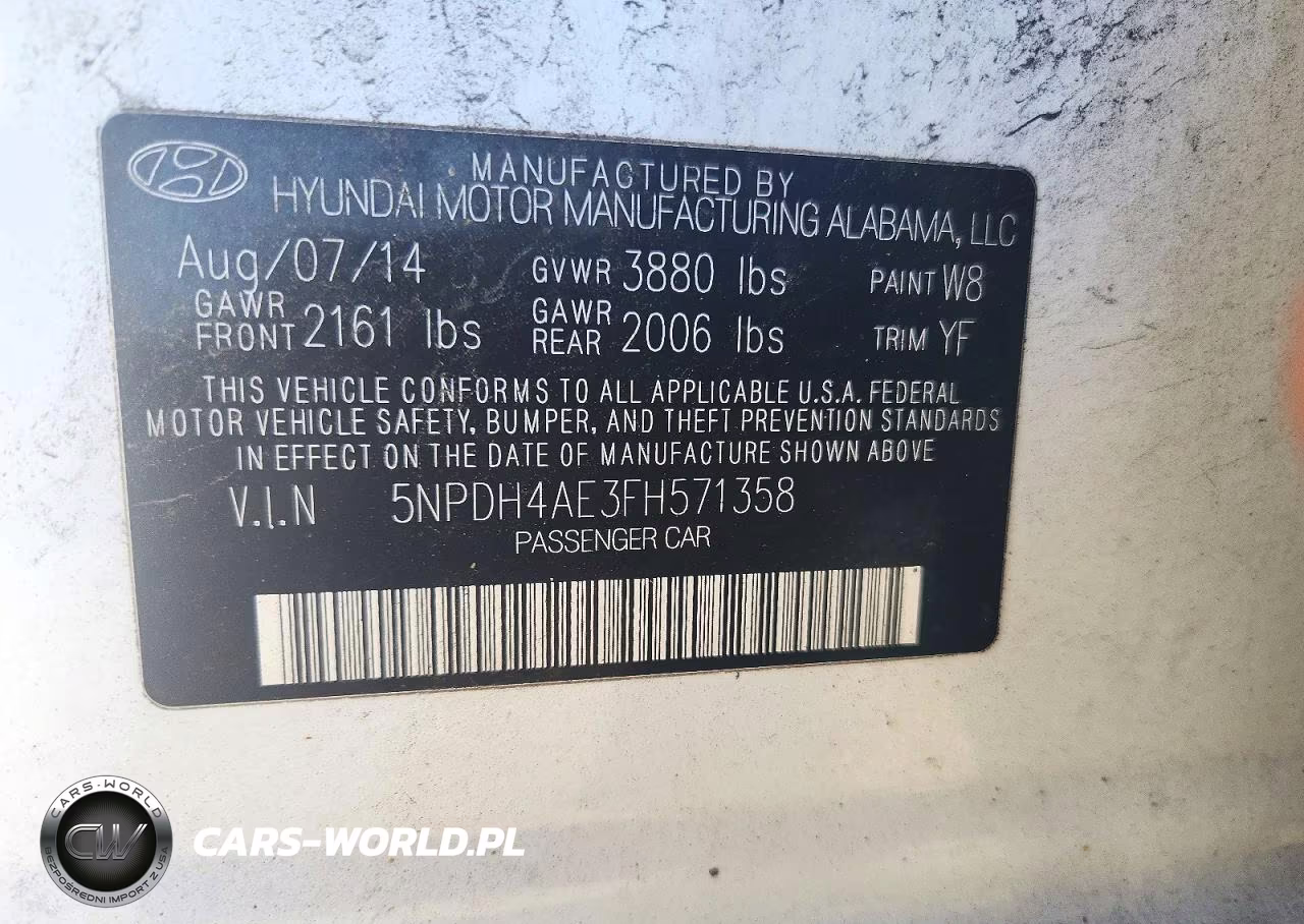 2015 Hyundai Elantra Se VIN:5NPDH4AE3FH571358 - 12