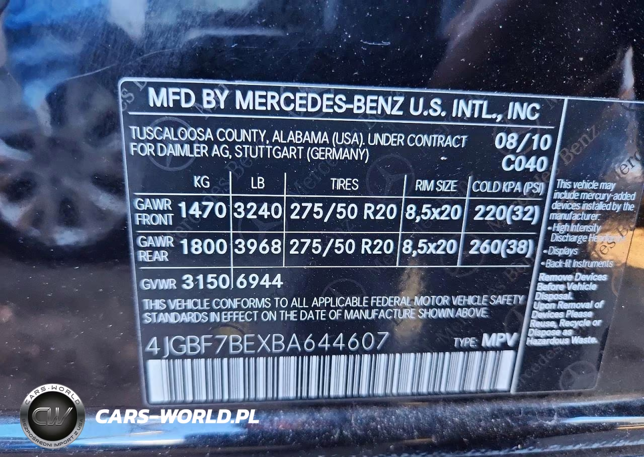 2011 Mercedes-Benz Gl 450 4Matic VIN:4JGBF7BEXBA644607 - 13