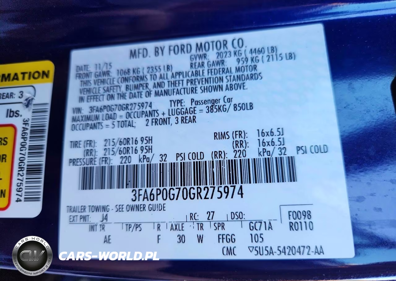2016 Ford Fusion S VIN:3FA6P0G70GR275974 - 12
