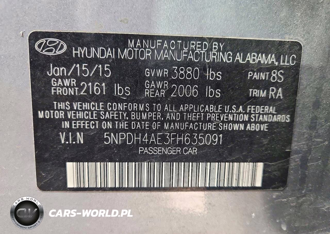 2015 Hyundai Elantra Se VIN:5NPDH4AE3FH635091 - 12