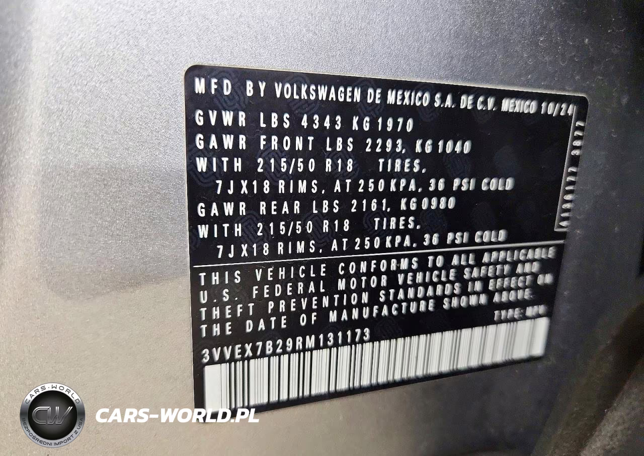 2024 Volkswagen Taos Se VIN:3VVEX7B29RM131173 - 12