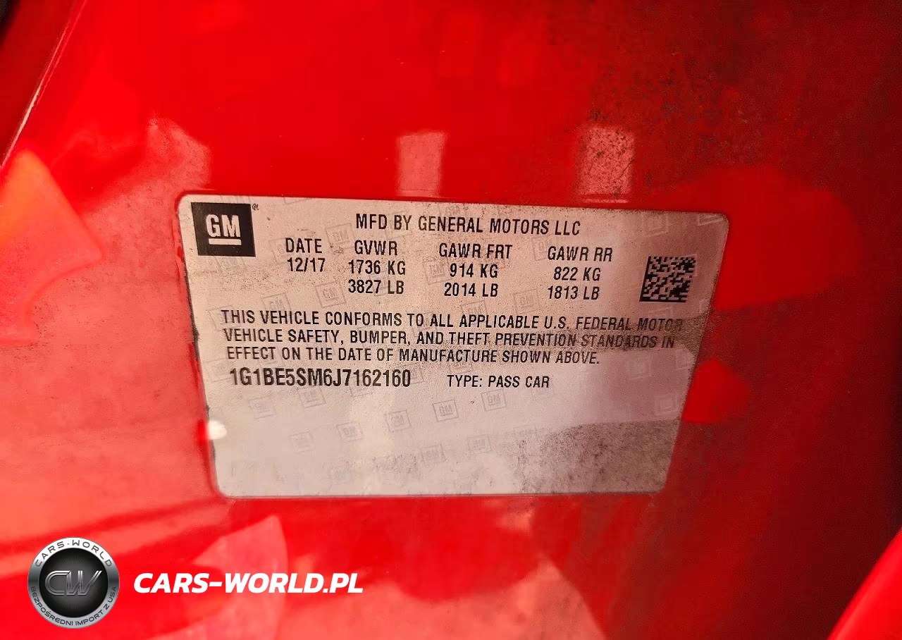2018 Chevrolet Cruze Lt VIN:1G1BE5SM6J7162160 - 12