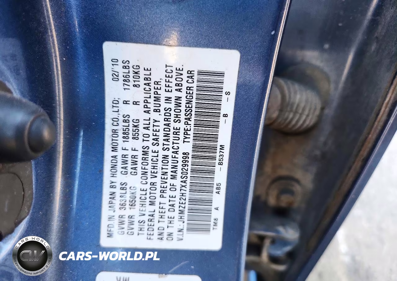 2010 Honda Insight Ex VIN:JHMZE2H7XAS029998 - 13