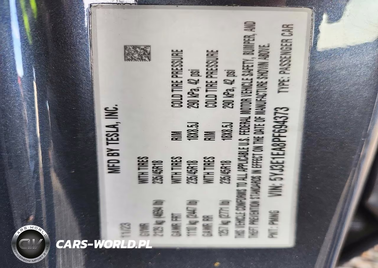 2023 Tesla Model 3 VIN:5YJ3E1EA8PF694373 - 12