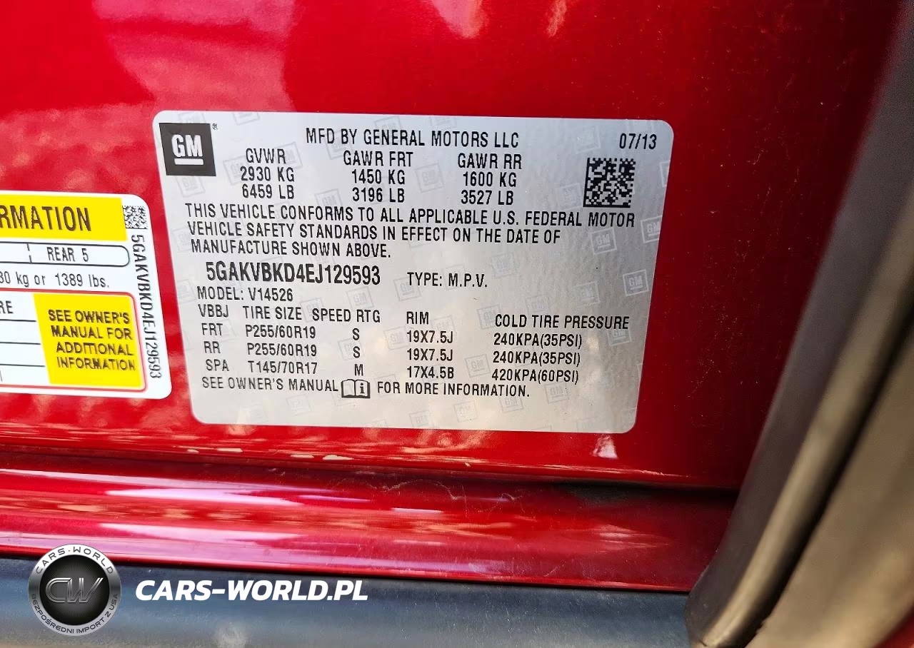 2014 Buick Enclave VIN:5GAKVBKD4EJ129593 - 13