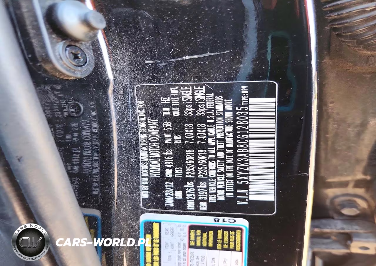 2012 Hyundai Santa Fe Limited VIN:5XYZK3AB8CG128035 - 13