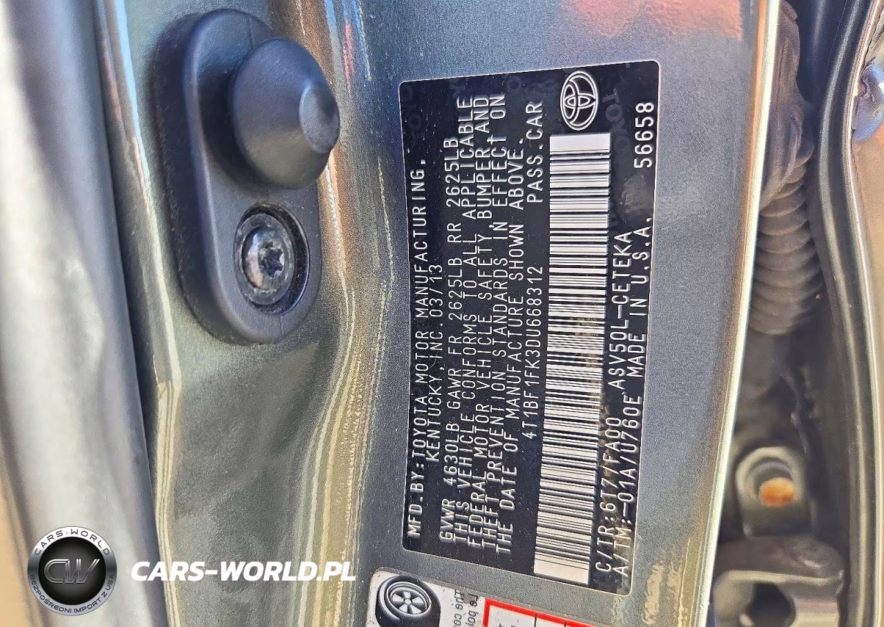 2013 Toyota Camry L VIN:4T1BF1FK3DU668312 - 12