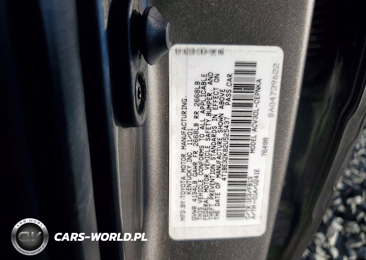 2002 Toyota Camry Le VIN:4T1BE32K82U525437 - 12