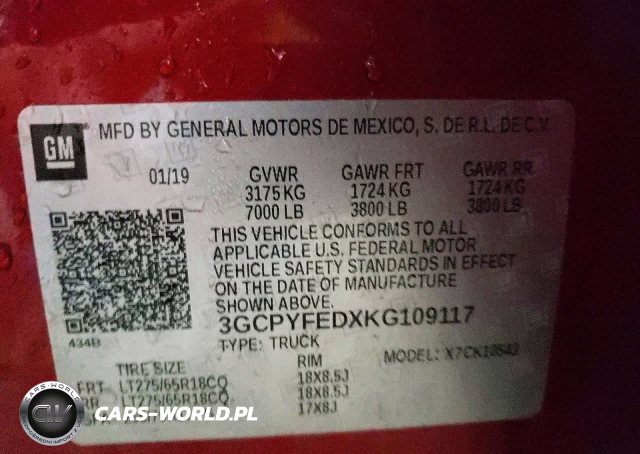 2019 Chevrolet Silverado K1500 Lt Trail Boss VIN:3GCPYFEDXKG109117 - 12
