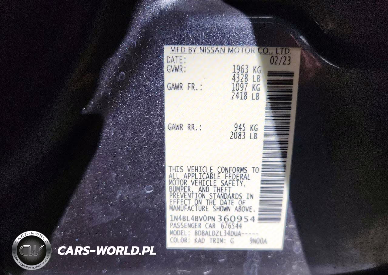 2023 Nissan Altima S VIN:1N4BL4BV0PN360954 - 12