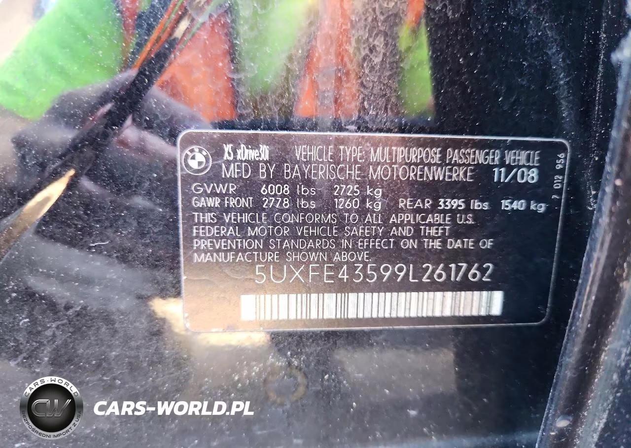 2009 BMW X5 xDrive30I VIN:5UXFE43599L261762 - 13