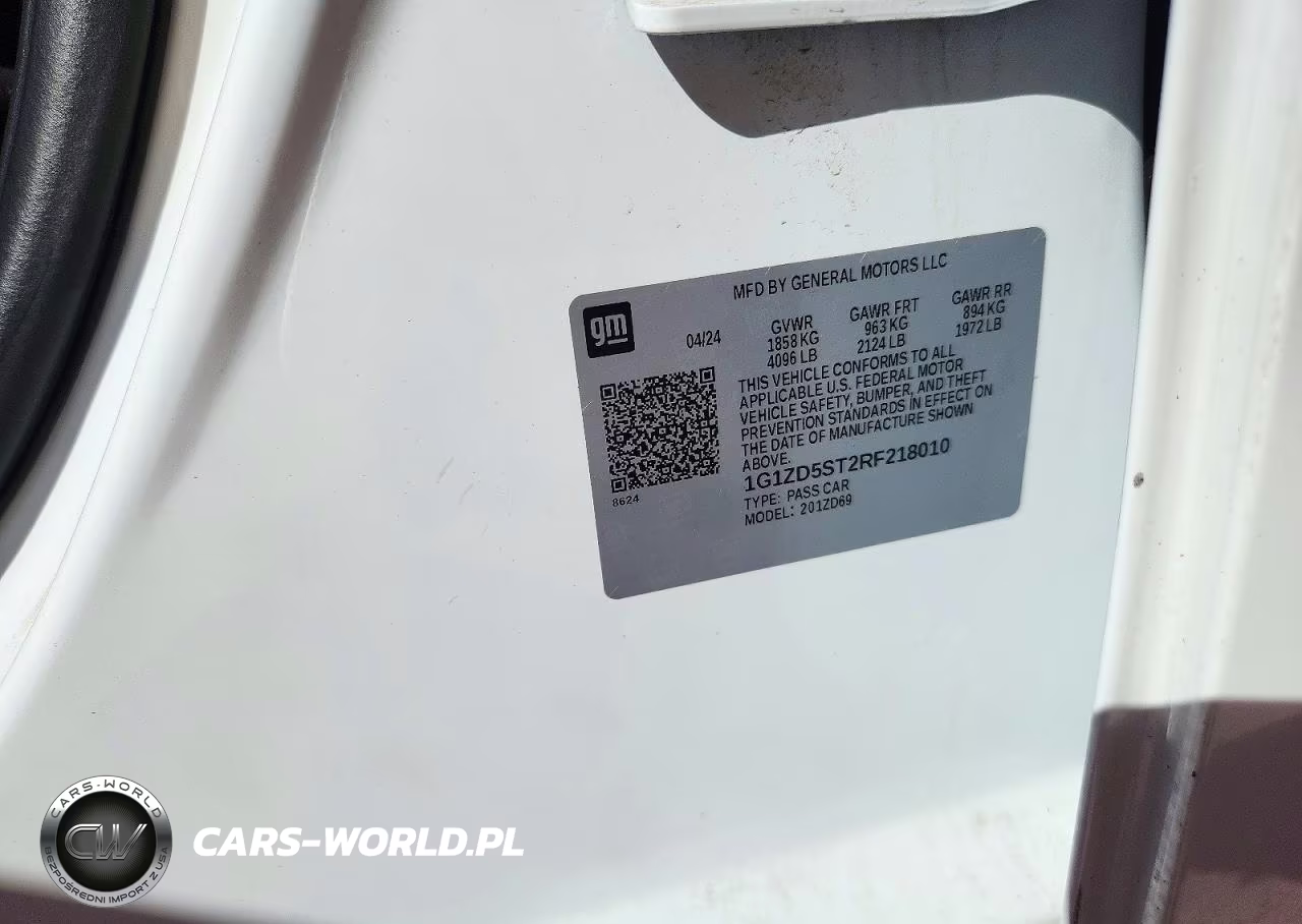 2024 Chevrolet Malibu Lt VIN:1G1ZD5ST2RF218010 - 12