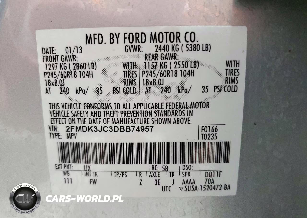 2013 Ford Edge Sel VIN:2FMDK3JC3DBB74957 - 13