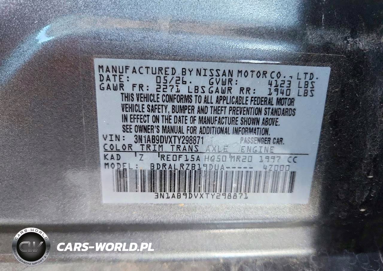 2026 Nissan Sentra Sr VIN:3N1AB9DVXTY298871 - 13