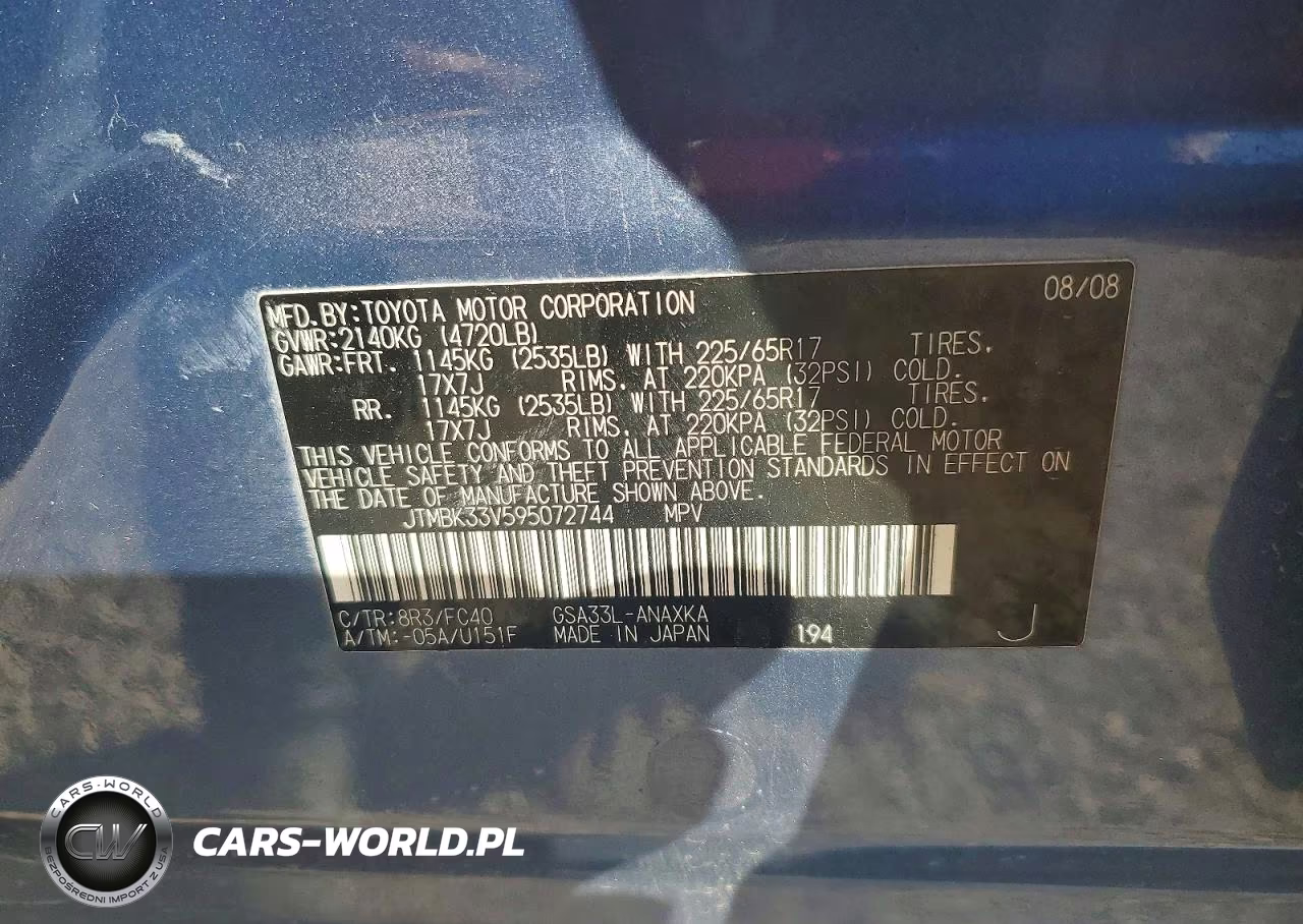 2009 Toyota Rav4 Base VIN:JTMBK33V595072744 - 13