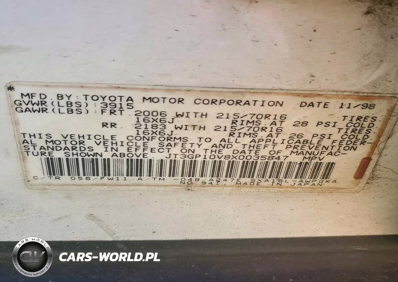 1999 Toyota Rav4 Base VIN:JT3GP10V8X0035847 - 13