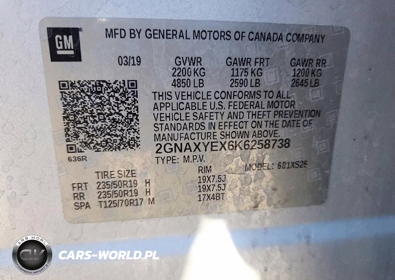 2019 Chevrolet Equinox Premier VIN:2GNAXYEX6K6258738 - 13